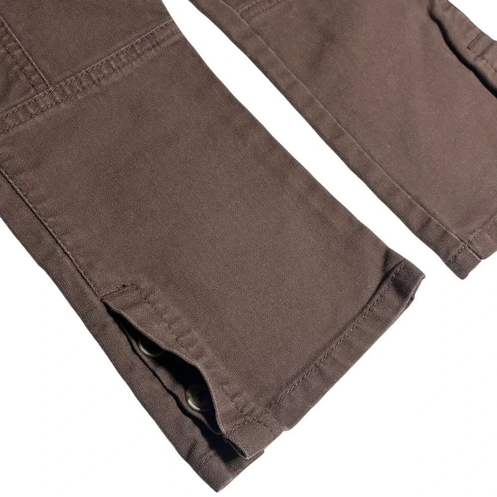 Old Navy Toddler Girls Brown Cargo Pants Size 4T Cotton Twill Satin Tie Waist